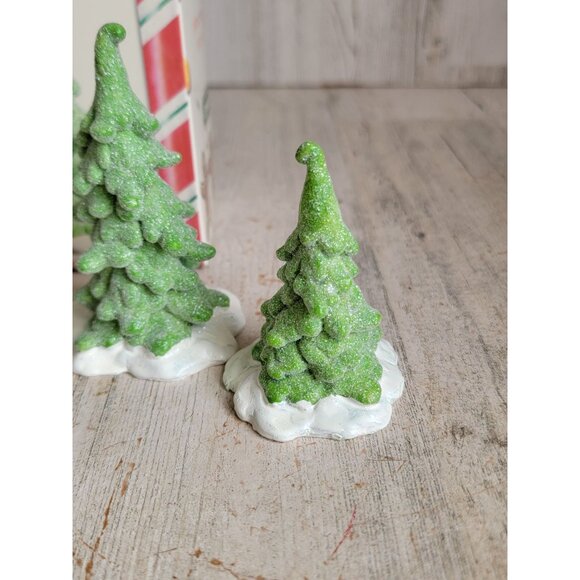 Lemax glazed tree set sugar spice village accessory Xmas set - Picture 2 of 6